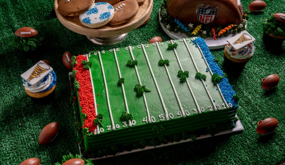 Football Field Sheet Cake - Cute Cakes Bakery & Café